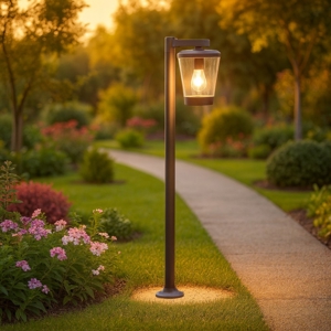 Lampione da giardino moderno lanterna antracite ip44