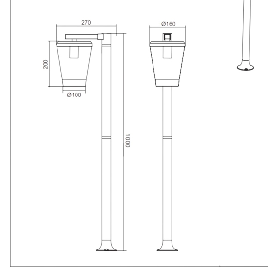 Lampione da giardino moderno lanterna antracite ip44
