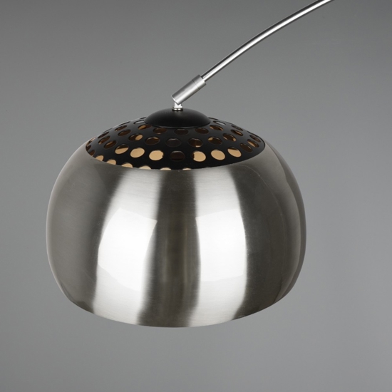 Lampada ad arco parabola cupola nickel base effetto marmo h200 cm