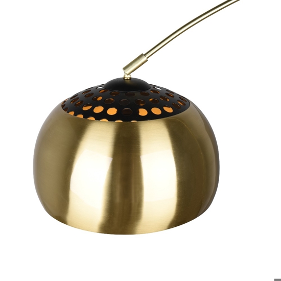 Piantana lampada ad arco cupola oro satinato