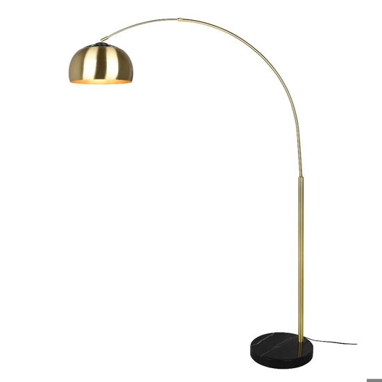 Piantana lampada ad arco cupola oro satinato