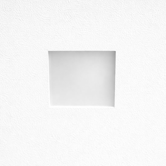 Faretto in gesso cristaly quadrato gu10 con vetro da incasso a soffitto
