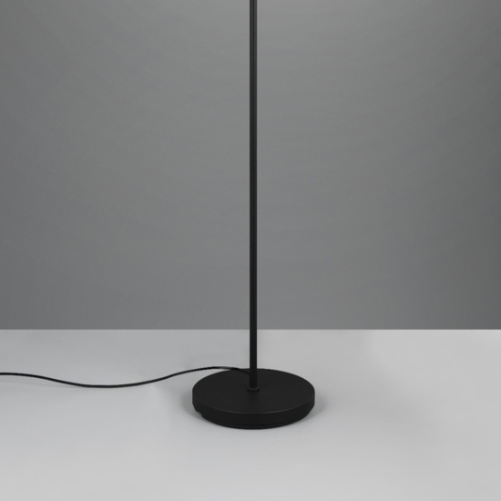 Lampada da terra moderna nera con due luci orientabili h161 cm