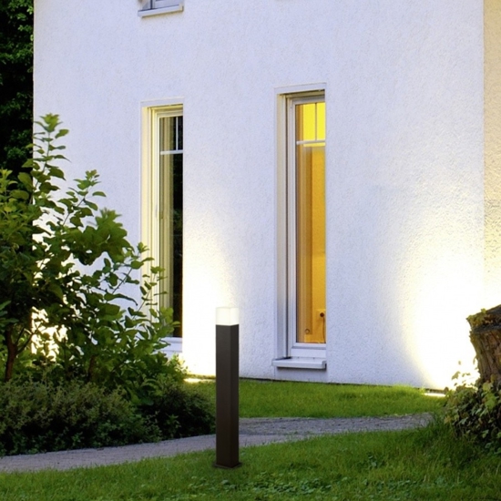 Lampione per giardino moderno antracite forma quadrata