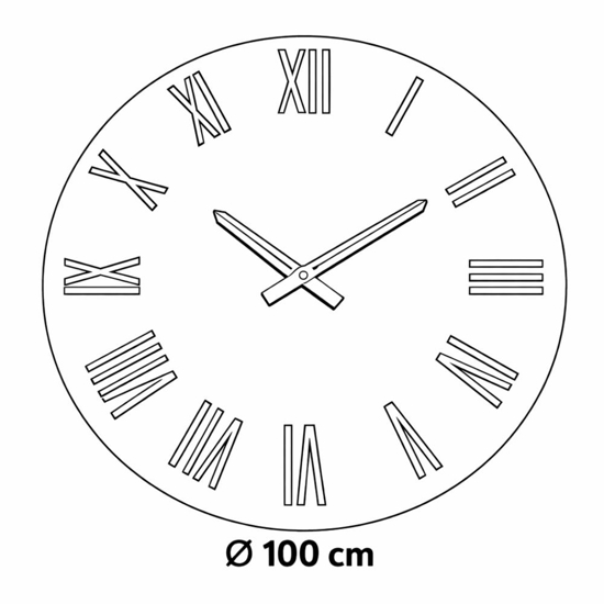 Grande orologio da parete 100cm effetto specchio numeri foglia rame