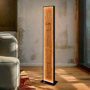 Piantana di legno rettangolare moderna led dimmerabile