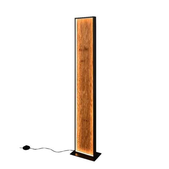 Piantana di legno rettangolare moderna led dimmerabile