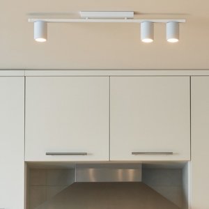 Plafoniera bianca 3 faretti per cucina moderna