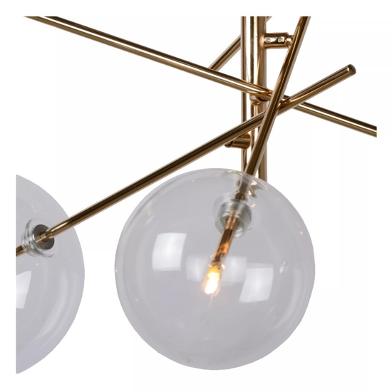 Lampadario oro sfere di vetro fume moderno per soggiorno