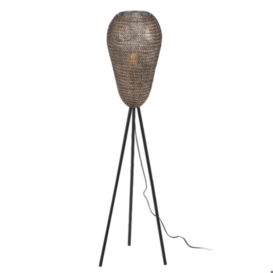 Lampada da terra etnica in metallo per salotto