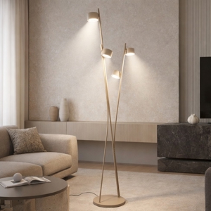 Piantana beige luci orientabili moderna per soggiorno