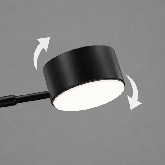 Lampada da terra nero oro luci orientabili moderna per salotto