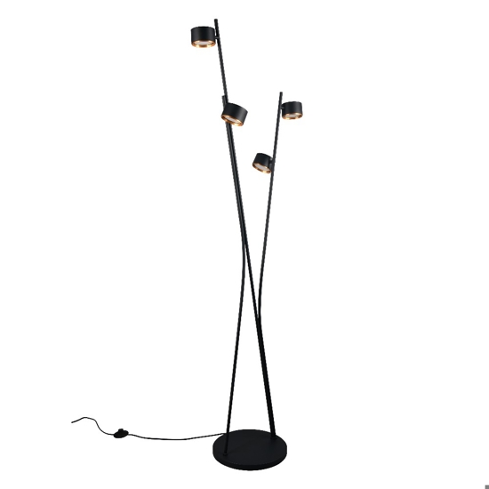 Lampada da terra nero oro luci orientabili moderna per salotto