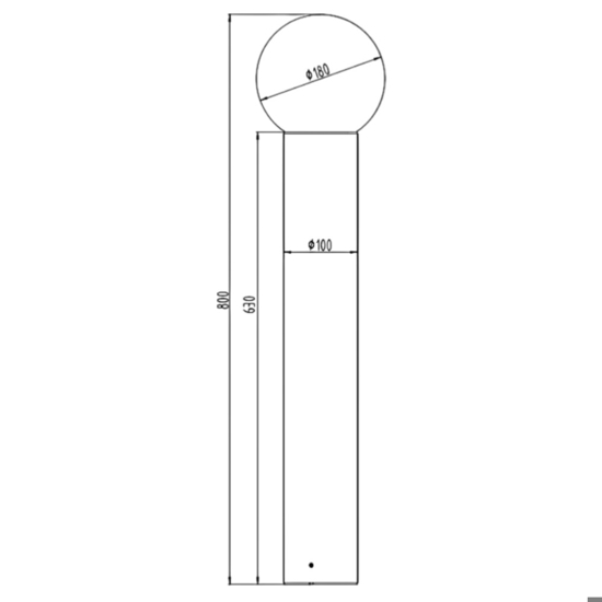 Lampione da giardino alluminio antracite sfera di vetro bianco ip44
