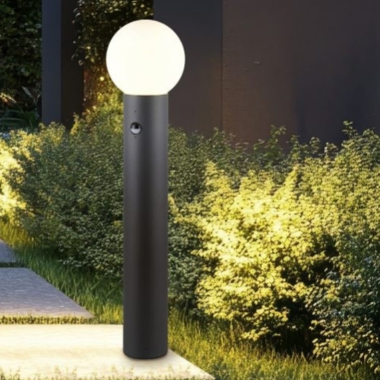 Lampione da giardino con sensore di movimento crepuscolare antracite