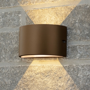 Applique da esterno curva corten marrone