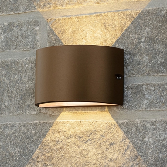 Applique da esterno curva corten marrone