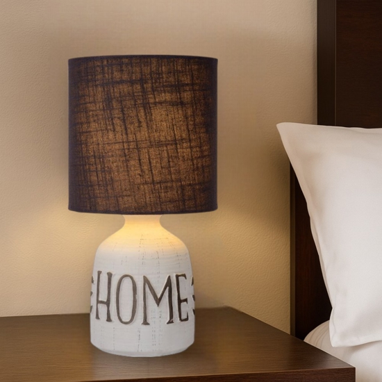 Lampada abat-jour da comodino shabby chic di ceramica