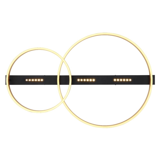 Plafoniera led 3000k di colore nero e oro