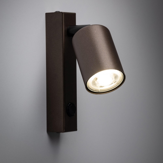 Applique marrone orientabile per comodino camera da letto