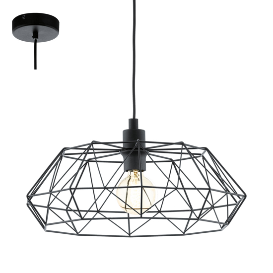 Lampadario per cucina nero eglo carlton