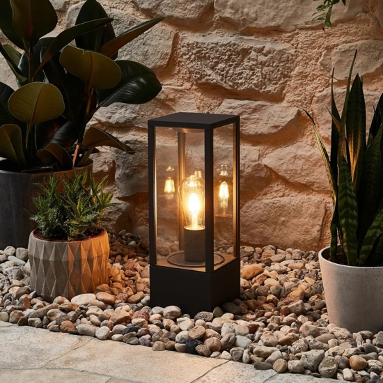 Lampioncino da giardino squadrato antracite