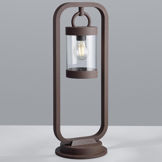 Lampioncino da giardino rustico marrone con sensore crepuscolare