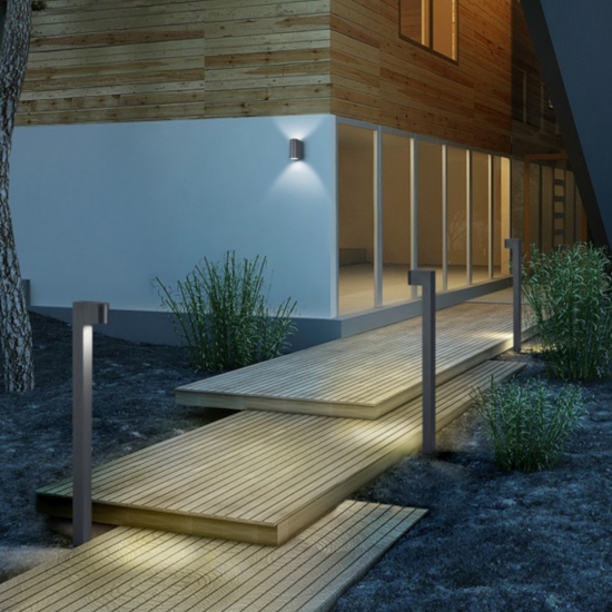Lampione basso da giardino moderno antracite