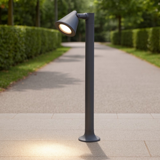 Lampione da giardino moderno luce orientabile antracite