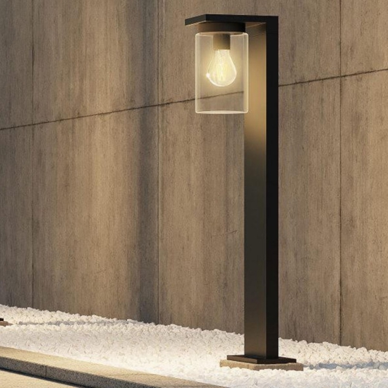 Lampioncino da giardino nero con sensore crepuscolare