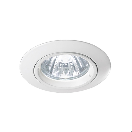 Faretto gu10 tondo metallo bianco da incasso per soffitto in cartongesso