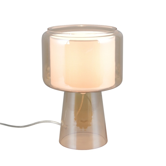 Lampada da comodino moderna in vetro ambra per camera da letto