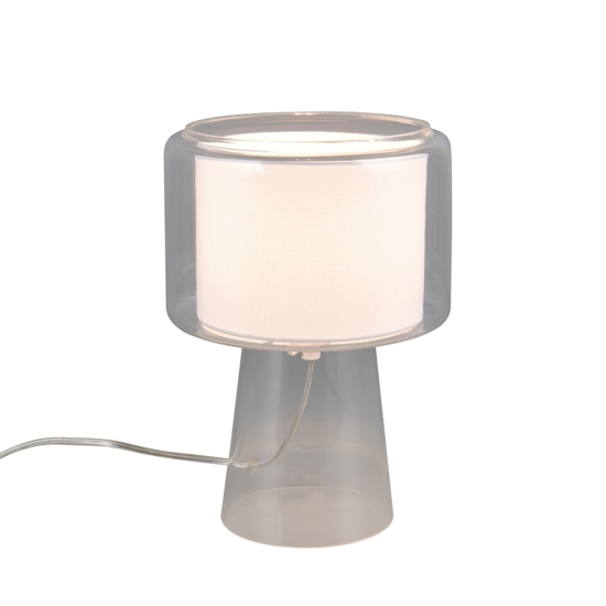 Lampada da comodino moderna di vetro trasparente per camera da letto
