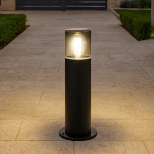 Lampioncino nero da giardino moderno cilindro