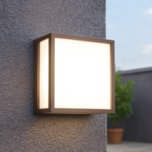 Applique corten marrone per esterno quadrato isyluce quad déco