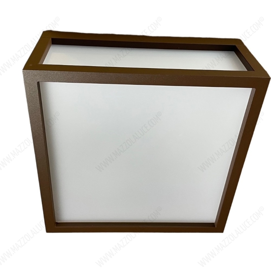 Applique corten marrone per esterno quadrato isyluce quad déco