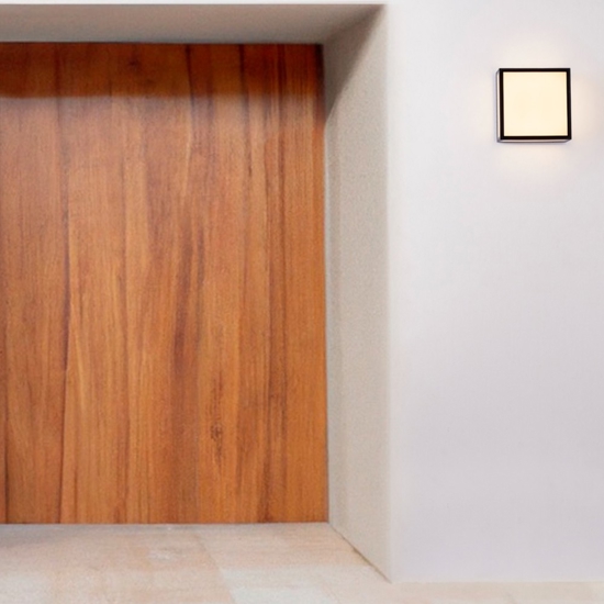 Applique corten marrone per esterno quadrato isyluce quad déco