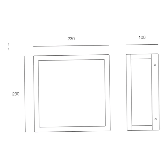 Applique corten marrone per esterno quadrato isyluce quad déco
