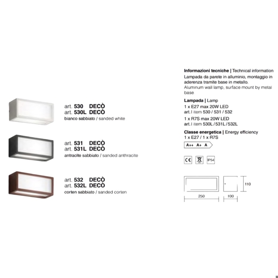 Applique da esterno rettangolare r7s antracite isyluce