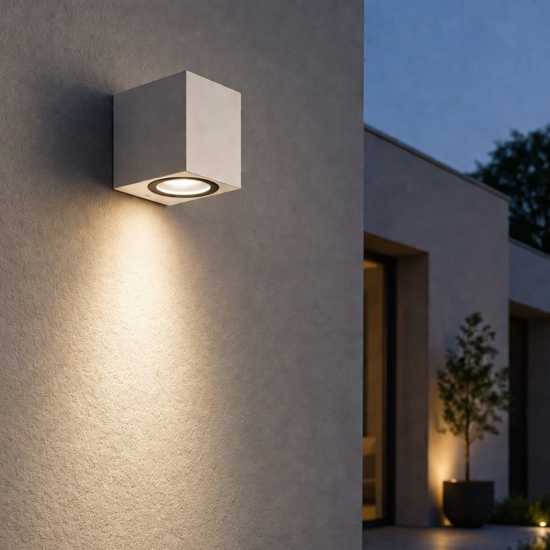 Isyluce applique per esterni moderni cubo bianco
