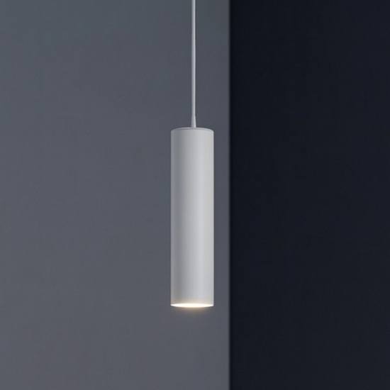 Lampada a sospensione cilindro bianco per isola cucina