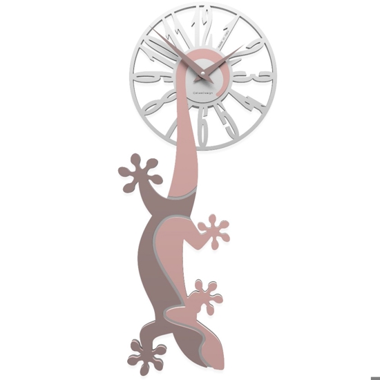 Geko orologio moderno da parete legno colore rosa antico