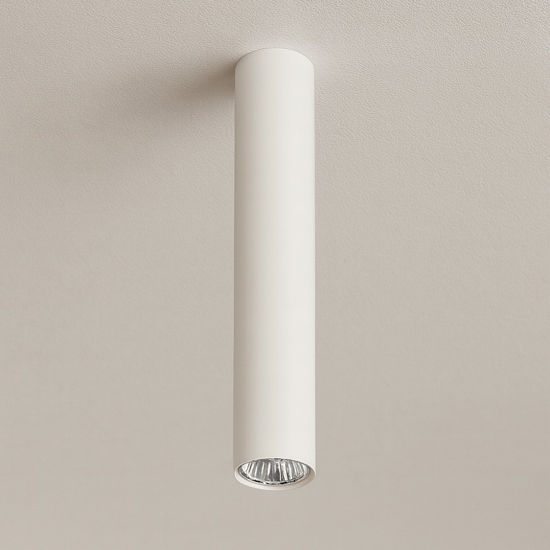 Cilindro da soffitto faretto bianco metallo 40cm