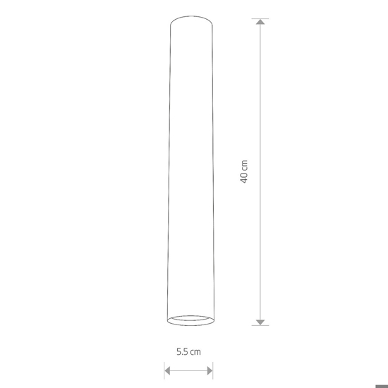 Cilindro da soffitto faretto bianco metallo 40cm