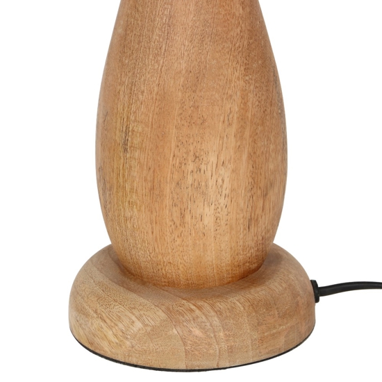 Lampada da tavolo di legno con paralume in juta