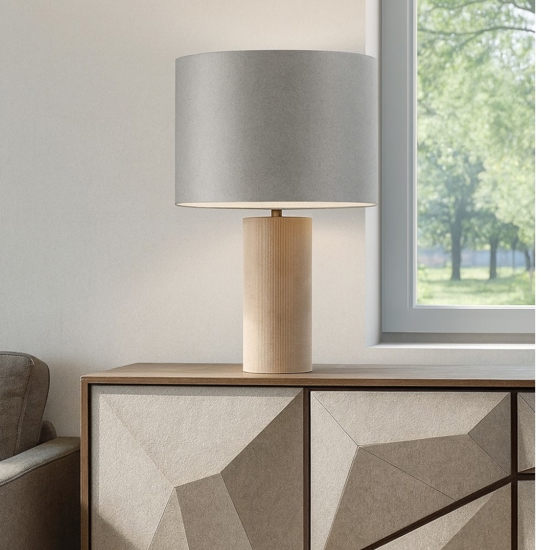 Lampada da tavolo moderna h30 paralume grigio