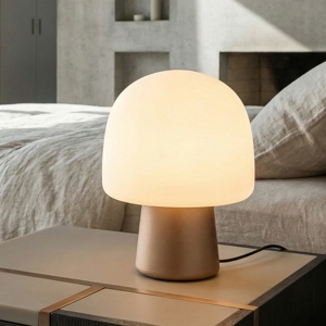 Lampada da comodino moderna colore caffe per camera da letto