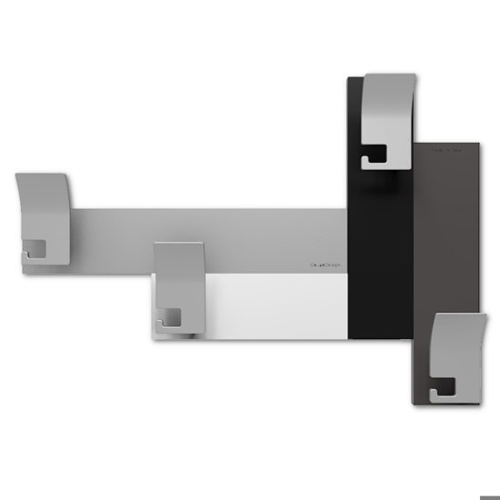 Appendiabiti da parete stripes 80 moderno nero grigio bianco