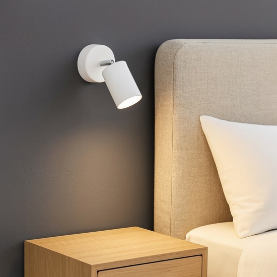 Applique bianco per comodino camera da letto orientabile