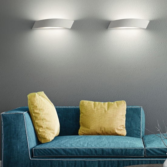 Isyluce applique in gesso bianca moderna curva
